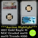 ***Auction Highlight*** NGC 2017 Gold Eagle Five Dollars $5 Graded ms70 by NGC (fc)