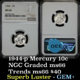 NGC 1944-p Mercury Dime 10c Graded ms66 by NGC