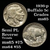 1936-p Buffalo Nickel 5c Grades GEM Unc