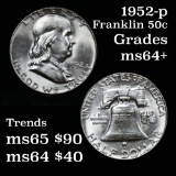 1952-p Franklin Half Dollar 50c Grades Choice+ Unc