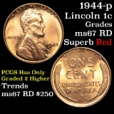 1944-p Lincoln Cent 1c Grades GEM++ Unc RD (fc)