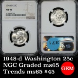 NGC 1948-d Washington Quarter 25c Graded ms65 by NGC