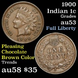 1900 Indian Cent 1c Grades Select AU