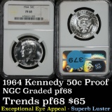 NGC 1964-p Kennedy Half Dollar 50c Graded pr68 by NGC