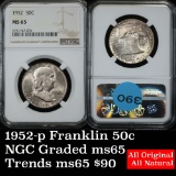 NGC 1952-p Franklin Half Dollar 50c Graded ms65 by NGC