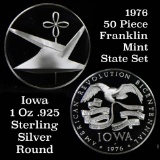 1976 Franklin Mint .925 Fine Sterling Silver Proof Round Iowa 1 oz. Grades