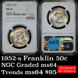 NGC 1952-s Franklin Half Dollar 50c Graded ms64 by NGC