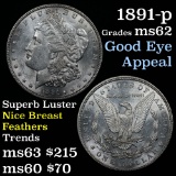 1891-p Morgan Dollar $1 Grades Select Unc