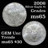 2006 Silver Eagle Dollar $1 Grades GEM Unc