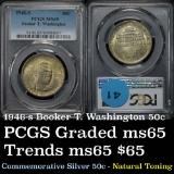 PCGS 1946-s BTW Old Commem Half Dollar 50c Graded ms65 by PCGS