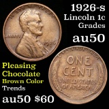 1926-s Lincoln Cent 1c Grades AU, Almost Unc