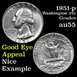 1951-p Washington Quarter 25c Grades Choice AU