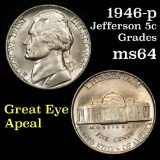 1946-p Jefferson Nickel 5c Grades Choice Unc