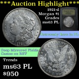 *** Auction Highlight *** 1921-d Morgan Dollar $1 Graded Select Unc PL by USCG (fc)