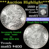 ***Auction Highlight*** 1889-p Morgan Dollar $1 Graded ms65 by ICG (fc)