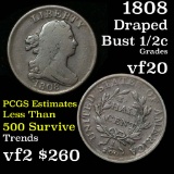 1808 Draped Bust Half Cent 1/2c Grades vf, very fine (fc)