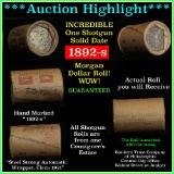 ***Auction Highlight** Solid date Morgan dollar roll 1892-s, better than av