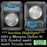 ***Auction Highlight*** 1887-p Morgan Dollar $1 Graded ms65 by ICG (fc)