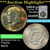 ***Auction Highlight*** NGC 1964-p Kennedy Half Dollar 50c Graded ms66 by NGC (fc)