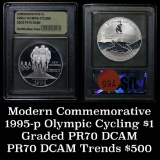 1995-p Olympic Cycling Modern Commem Dollar $1 Graded GEM++ Proof Deep Cameo by USCG