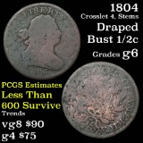 1804 Draped Bust Half Cent 1/2c Grades g+