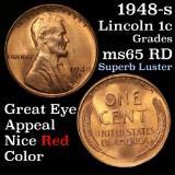 1948-s Lincoln Cent 1c Grades GEM Unc RD