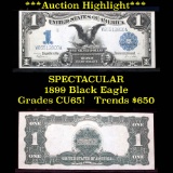 ***Auction Highlight*** Series 1899 $1 Black Eagle Silver Certificate Grades Gem New Crisp Unc (fc)