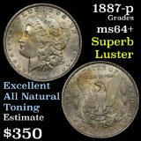 1887-p Morgan Dollar $1 Grades Choice+ Unc