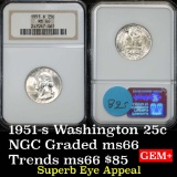 NGC 1951-s Washington Quarter 25c Graded ms66 by NGC