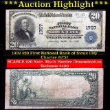***Auction Highlight*** 1902 $20 First National Bank Sioux City Grades vf, very fine (fc)