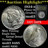***Auction Highlight*** 1924-s Peace Dollar $1 Graded Select Unc by USCG (fc)