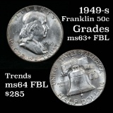 1949-s Franklin Half Dollar 50c Grades Select Unc+ FBL (fc)