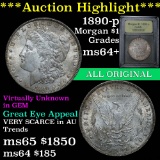 *** Auction Highlight *** 1890-p Morgan Dollar $1 Graded Choice+ Unc by USCG (fc)