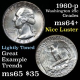 1960-p Washington Quarter 25c Grades Choice+ Unc