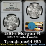 NGC 1881-s Morgan Dollar $1 Graded ms64 by NGC