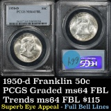 PCGS 1950-d Franklin Half Dollar 50c Graded ms64 fbl by PCGS