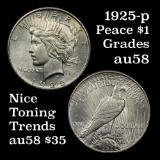 1925-p Peace Dollar $1 Grades Choice AU/BU Slider