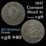 1817 Coronet Head Large Cent 1c Grades vg, very good