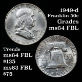 1949-d Franklin Half Dollar 50c Grades Choice Unc FBL