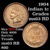 1904 Indian Cent 1c Grades Choice Unc