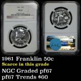 NGC 1961-p Franklin Half Dollar 50c Graded pr67 by NGC
