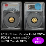 PCGS 2012 Gold Chinese Panda 20 Yuan Graded ms70 by PCGS