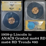 ANACS 1909-p Lincoln Cent 1c Graded ms64 rd by Anacs (fc)