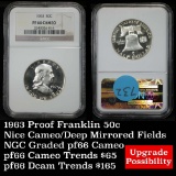 NGC 1963 Proof Franklin Half Dollar 50c Graded pr66 cam by NGC