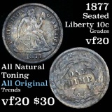 1877-cc Seated Liberty Dime 10c Grades xf