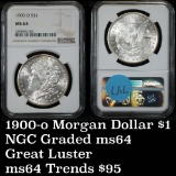 NGC 1900-o Morgan Dollar $1 Graded ms64 by NGC