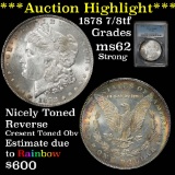 ***Auction Highlight*** PCGS 1878-p 7/8tf Morgan Dollar $1 Graded ms62 by PCGS