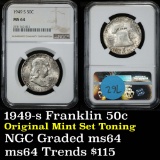 NGC 1949-s Franklin Half Dollar 50c Graded ms64 by NGC