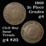 1866 2 Cent Piece 2c Grades g, good