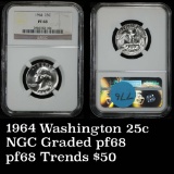 NGC 1964-p Washington Quarter 25c Graded pr68 by NGC